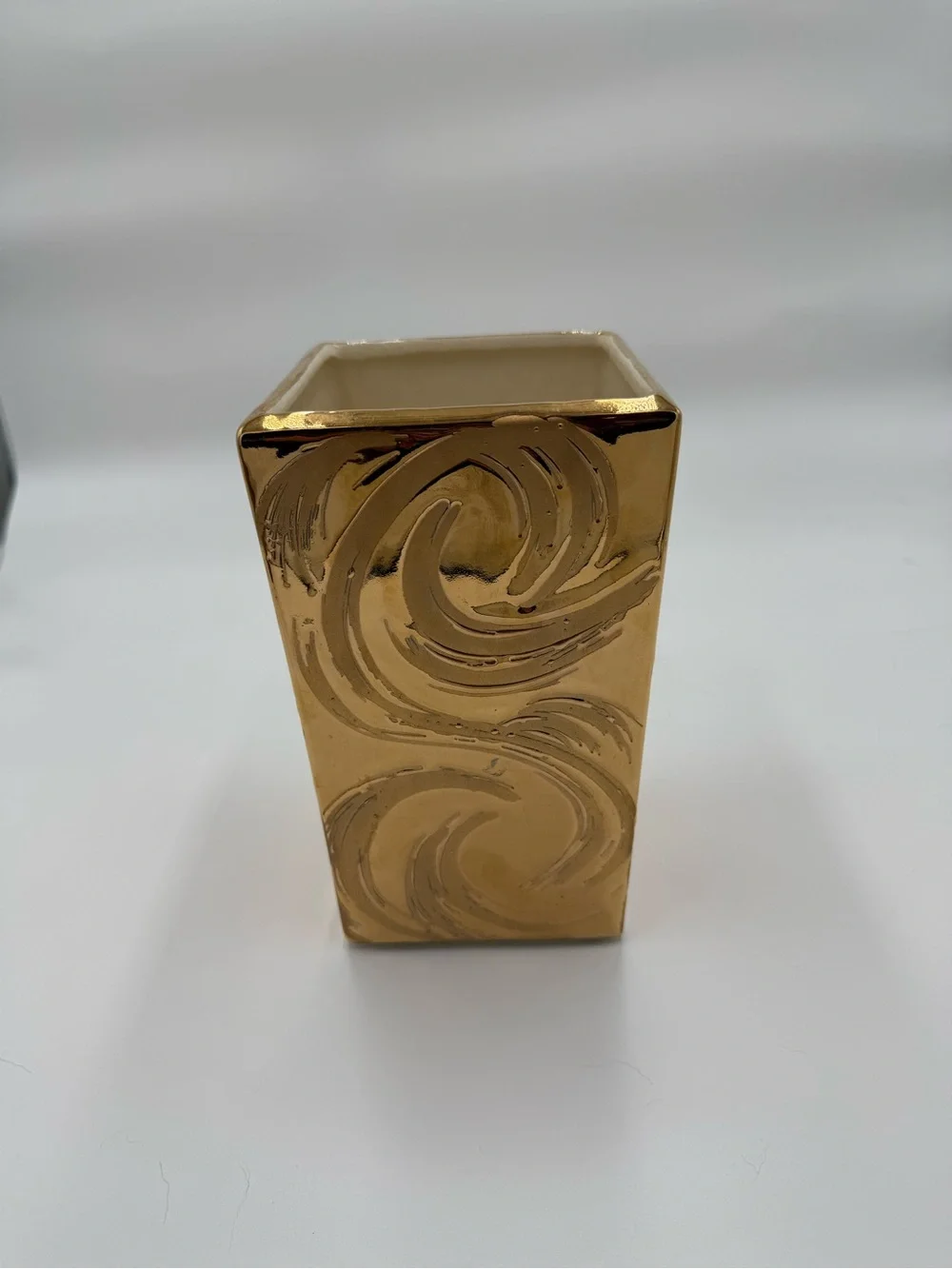 Sweile‎ Salem Weeping Gold Ceramic Square Planter Glossy Finish 6